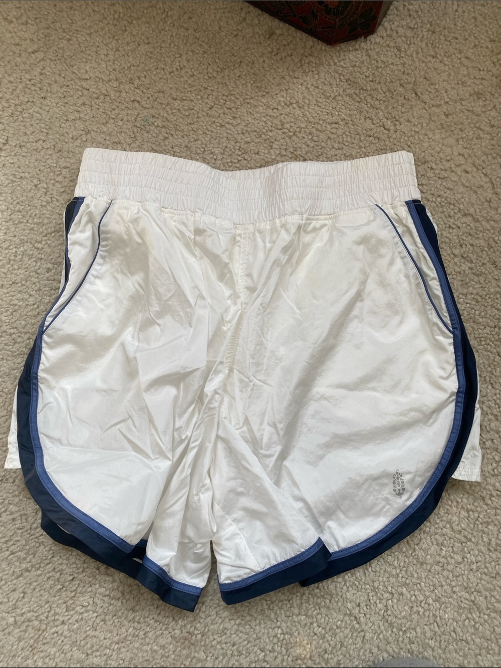 FP Movement by Free People White Athletic Shorts with Navy Trim M